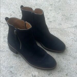 Paul Green Black Suede Side Zipper Ankle Bootie Women's Size 6UK / 8.5 US